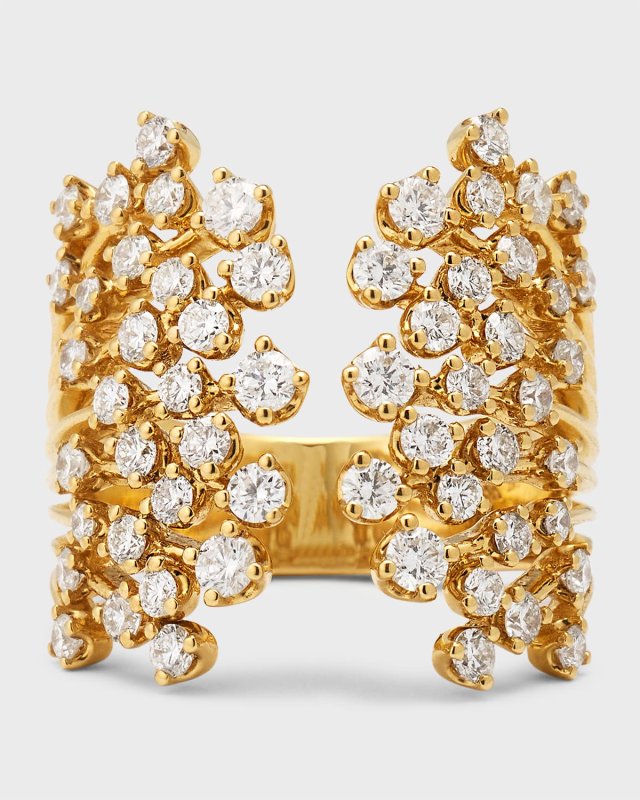 18K Yellow Gold Diamond Acai Statement Ring
